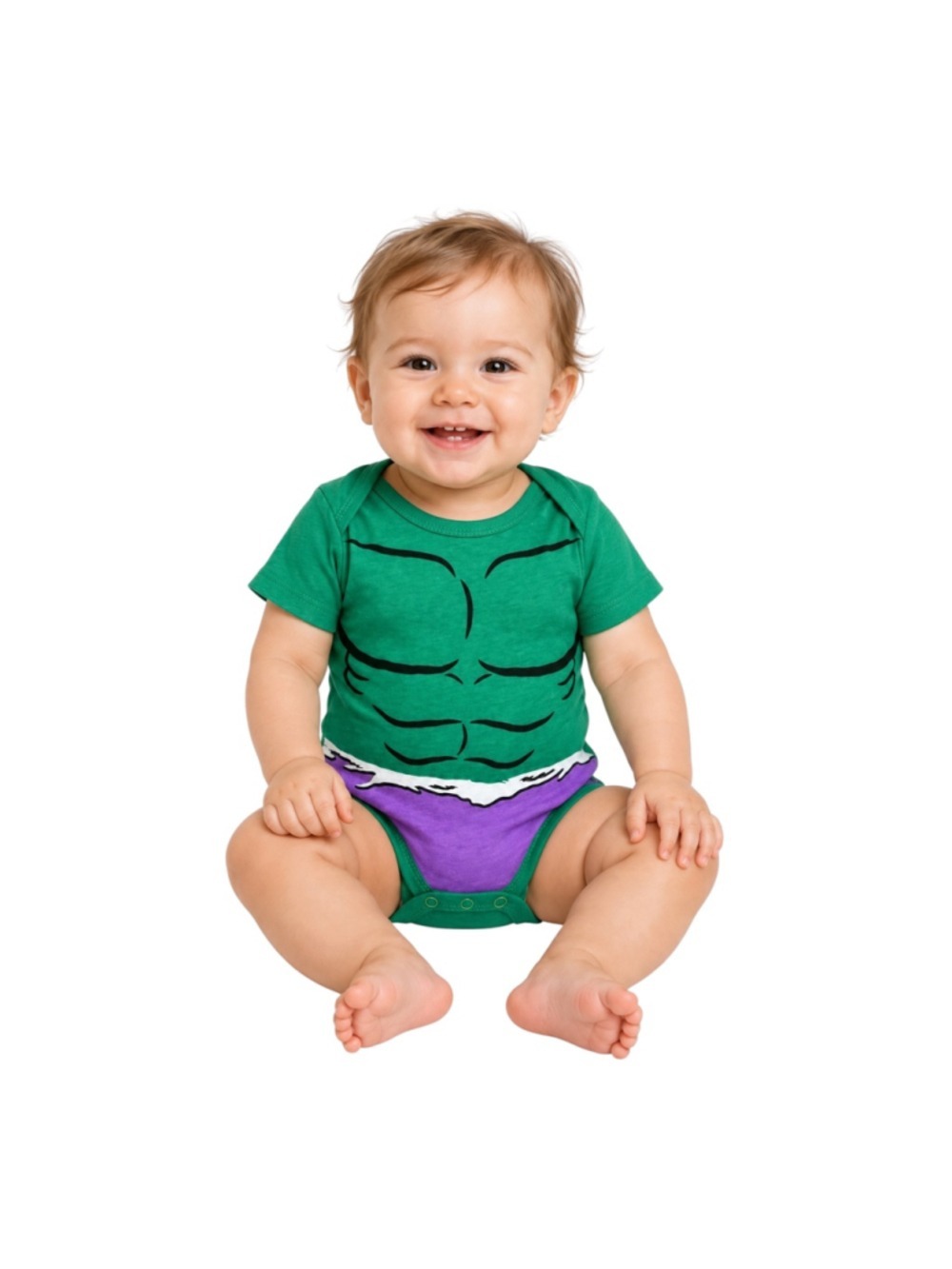 Marvel Hulk Baby One-Piece Bodysuit Green Purple Size 12M